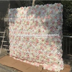 熱い販売2.4メートルの花の壁の品質は、スタンドLFB1018と結婚式の背景のための花の壁をロールアップ