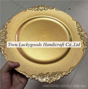 Luckygoods Export wiederverwendbare Kunststoff Weihnachten Golden Charge Platte LG20170904-3