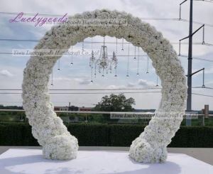 Luckygoods neuen Design weiße Rose Hydrangea Blumenbogen für Hochzeit Garten Dekoration LFB984